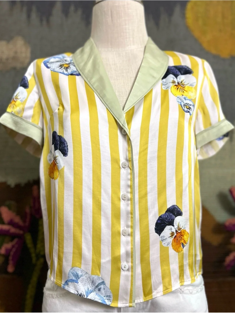 Anthropologie Lyrebird Pajama Shirt XXS